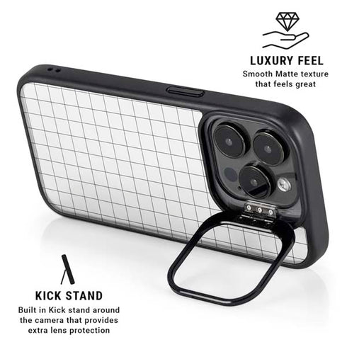 White Grid iPhone 14 Pro Kickstand Case